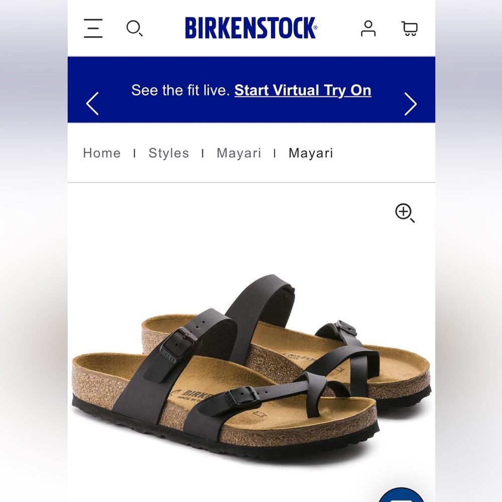 Birkenstock Mayari Women's Leather Sandals Size 40 - Black